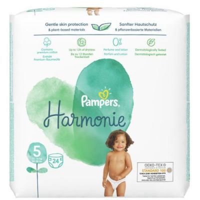 Pampers Harmonie Pieluszki rozmiar 5, 24 sztuki  KRÓTKA DATA 30.11.2025
