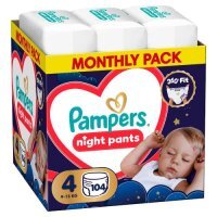 Pampers Night Pants 4 Pieluchomajtki dla dzieci, 104 szt.