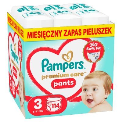 Pampers Premium Care Pants 3 Pieluchomajtki dla dzieci, 114 szt.