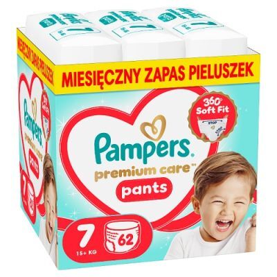 Pampers Premium Care Pants 7 Pieluchomajtki dla dzieci, 62 szt.