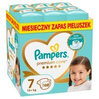 Pampers Premium Care Pieluszki, rozmiar 7 (15kg+), 108 szt.