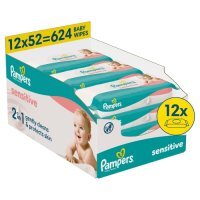 Pampers Sensitive Chusteczki nawilżane, 12x52szt. (łącznie 624 szt)
