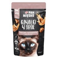 Pan Mięsko Karma mokra dla kota Kawałki w sosie Kurczak z przepiórką (dorosły), 85 g