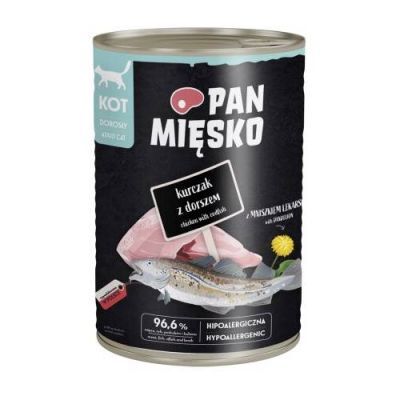 Pan Mięsko Karma mokra dla kota Kurczak z dorszem (dorosły), 400 g