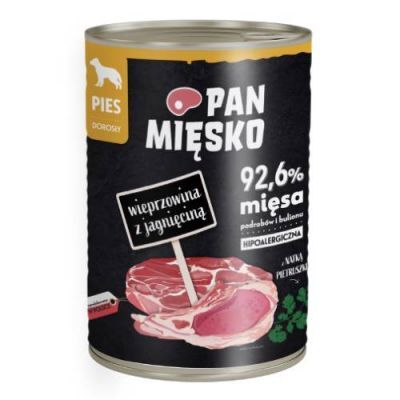 Pan Mięsko Karma mokra dla psa Wieprzowina z jagnięciną (dorosły), 400 g