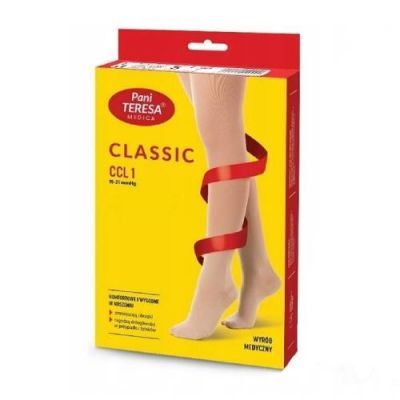 Pani Teresa Rajstopy medyczne uciskowe 1 klasa kompresji rozmiar M czarne