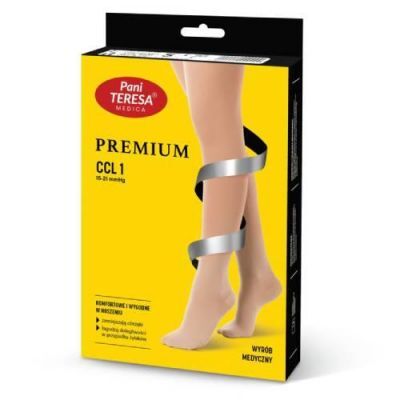 PANI TERESA Rajstopy medyczne uciskowe ciążowe PREMIUM, rozmiar II, CCL1 beż  KRÓTKA DATA 31.01.2025
