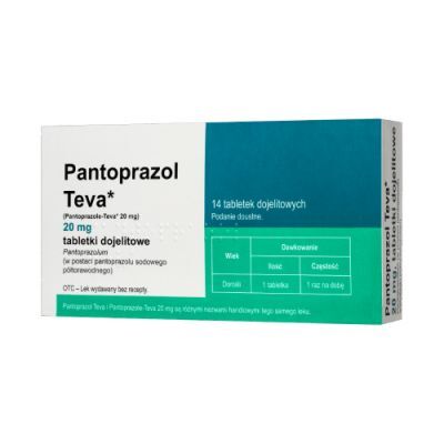 Pantoprazol Teva 20 mg, 14 tabletek dojelitowych