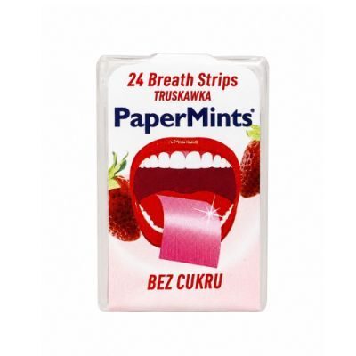 PaperMints Listki do ust odświeżające truskawkowe, 24 szt.