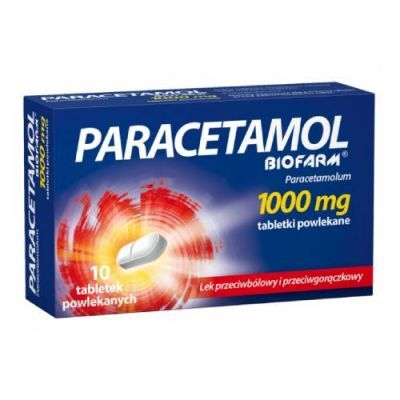 PARACETAMOL 1000 mg  10 tabletek BIOFARM
