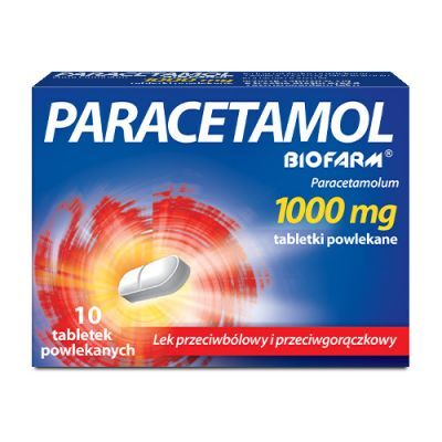 PARACETAMOL 1000 mg  10 tabletek BIOFARM