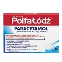 PARACETAMOL 500 mg 10 tabletek POLFA ŁÓDŹ