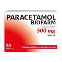 PARACETAMOL 500 mg 20 tabletek BIOFARM