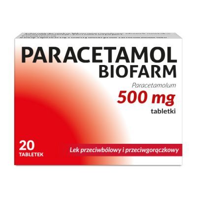 PARACETAMOL 500 mg 20 tabletek BIOFARM
