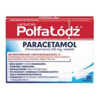 PARACETAMOL 500 mg 20 tabletek POLFA ŁÓDŹ