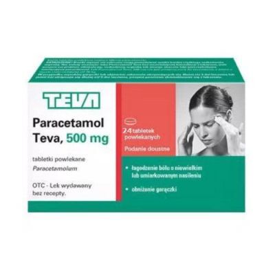 PARACETAMOL TEVA 500mg, 24 tabl. powlekane
