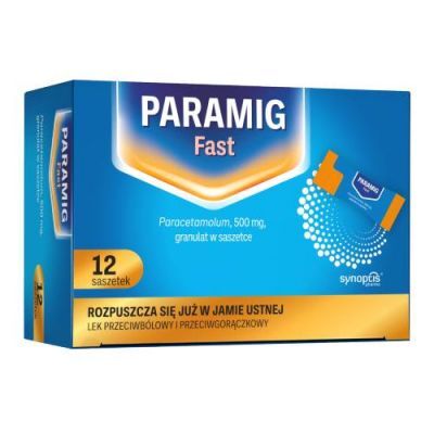PARAMIG Fast 500 mg Lek przeciwbólowy granulat, 12 saszetek