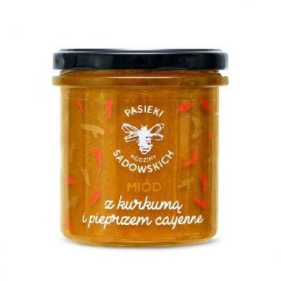 Pasieka Rodziny Sadowskich Miód z kurkumą i pieprzem cayenne, 430 g