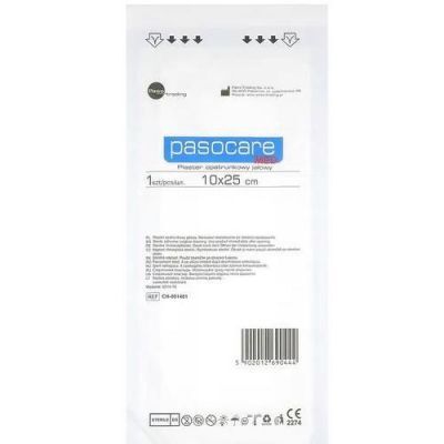 PASOCARE MED Plaster opatrunkowy jałowy 10 cm x 25 cm 1 sztuka