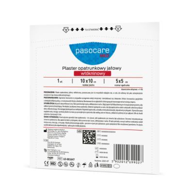 Pasocare Med Plaster opatrunkowy jałowy włókninowy 10 x 10cm, 1 szt.