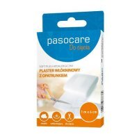 PASOCARE SOFT PLUS Plaster włókninowy z opatrunkiem 1m x 6cm, 1szt.