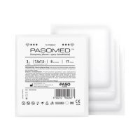 PASOMED Kompresy jałowe 17 nitkowe 8 warstwowe 7,5 cm x 7,5 cm 3 sztuki pakowane pojedynczo