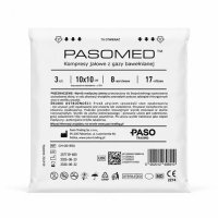 Pasomed Kompresy jałowe z gazy bawełnianej 17N 8W, 10x10 cm, 3 szt.