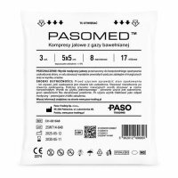 Pasomed Kompresy jałowe z gazy bawełnianej 17N 8W, 5x5 cm, 3 szt.