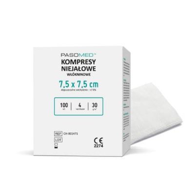 PASOMED Kompresy Niejałowe 13N 8W 7,5 cm x 7,5 cm, 100 szt.