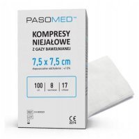 PASOMED Kompresy niejałowe 17N 8W 7,5 x 7,5 cm, 100 szt.