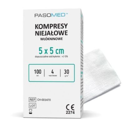 PASOMED Kompresy niejałowe włókninowe 4W 5 x 5 cm, 100 szt.