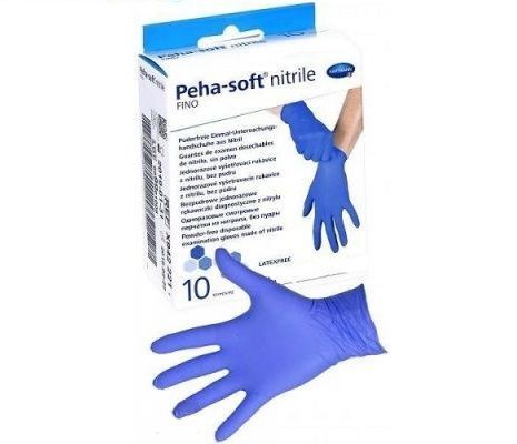PEHA-SOFT NITRILE FINO Rękawice nitrylowe NIEJAŁOWE BEZPUDROWE  S 10 sztuk DATA WAŻNOŚCI