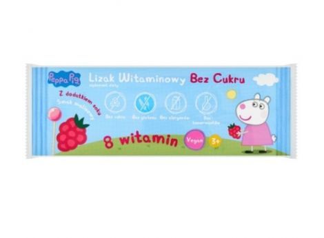 PEPPA PIG Lizak witaminowy bez cukru smak malinowy 1 sztuka