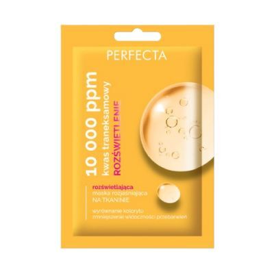 Perfecta 10 000 ppm Rozświetlająca maska rozjaśniająca do twarzy na tkaninie, 20 ml