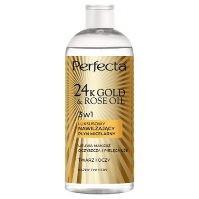 PERFECTA 24K Gold & Rose Oil Luksusowy nawilżający płyn micelarny, 400ml