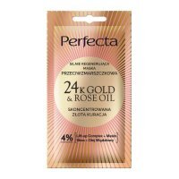 Perfecta 24K Gold&amp;Rose Oil Maska do twarzy silnie regenerująca przeciwzmarszczkowa, 8 ml