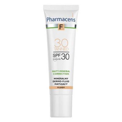 PHARMACERIS F Mineralny dermo-fluid matujący SPF30 - 30 Tanned, 30ml KRÓTKA DATA 31.08.2026