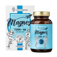 Pharmaverum Magnez T1000 + B6, 60 kaps. KRÓTKA DATA 28.02.2026