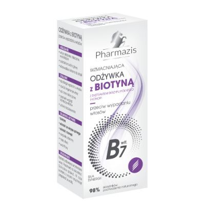 Pharmazis Wzmacniająca odżywka do włosów z biotyną z ekstraktem skrzypu polnego i konopi, 250 ml