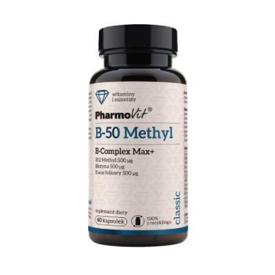 PHARMOVIT B-50 Methyl B-Complex Max+, 60 kapsułek