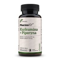 PHARMOVIT Kurkumina + piperyna (ekstrakt standaryzowany na 95% kurkuminy i 95% piperyny) 90 kapsułek