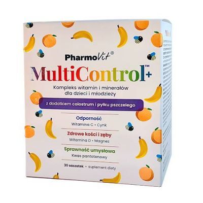 PharmoVit MultiControl+ o smaku bananowo-brzoskwiniowym, 30 sasz.
