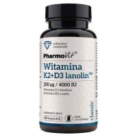 PHARMOVIT Witamina K2 200 mcg + D3 4000 IU lanolin 60 kapsułek