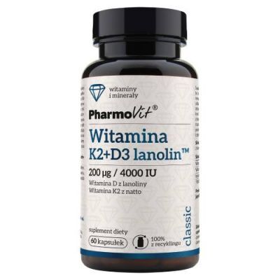PHARMOVIT Witamina K2 200 mcg + D3 4000 IU lanolin 60 kapsułek
