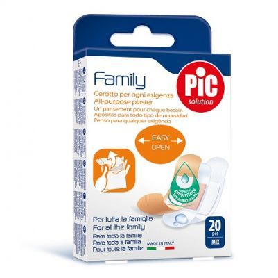 PIC FAMILY MIX plastry antybakteryjne zestaw 20 plastrów