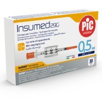 PIC Insumed Jednorazowe strzykawki do insuliny 0,5ml 29G 12,7mm, 30 sztuk