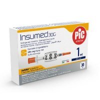 PIC Insumed Jednorazowe strzykawki do insuliny 1ml 30G 8mm, 30 sztuk