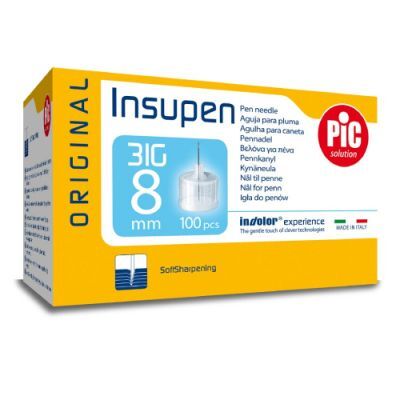 PIC Insupen Igły do penów 31G 8mm, 100 sztuk