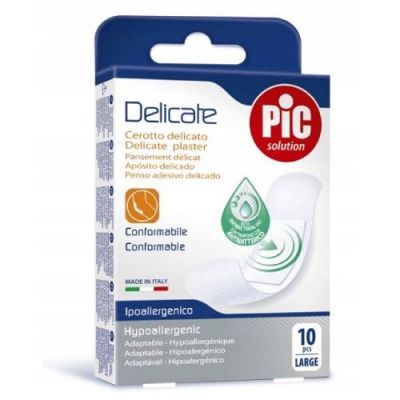 PIC SOLUTION DELICATE plaster antybakteryjny duży 25 x 72mm, 10 sztuk