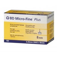 BD MICRO-FINE Igły do penów insulinowych 30G 0,30x8mm 100 sztuk + szablon iniekcyjny
